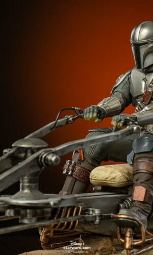 Iron Studios The Mandalorian Din Djarin And Grogu On Speeder Bike