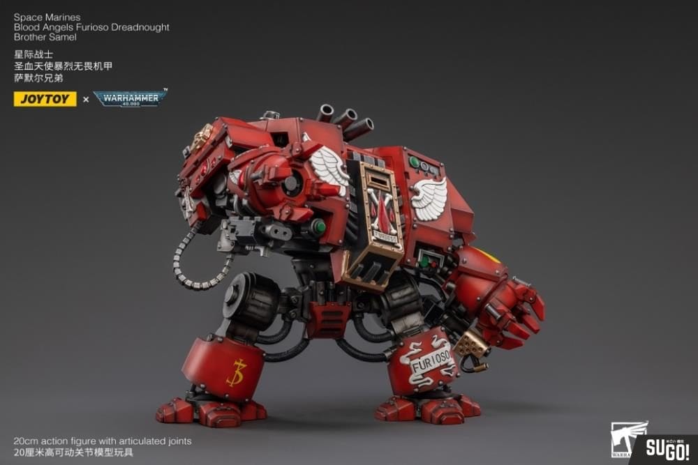 Joy Toy Warhammer 40K Blood Angels Furioso Brother Samel Dreadnought 1/18 Scale Figure JT2634