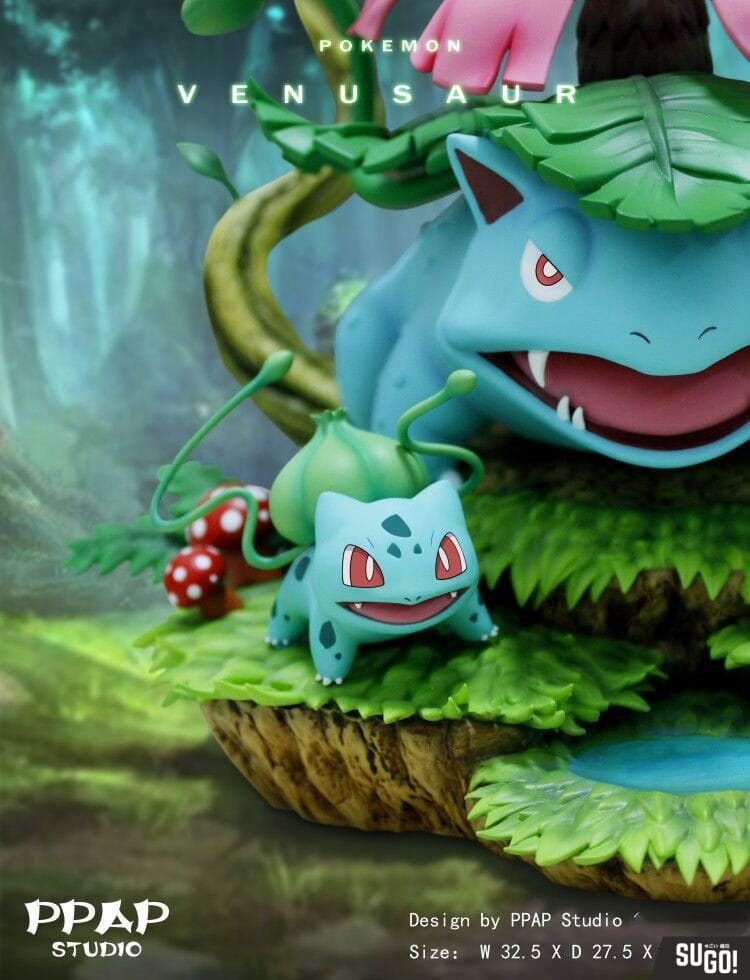 Pokemon - Venusaur, Ivysaur, shops & Bulbasaur Statue