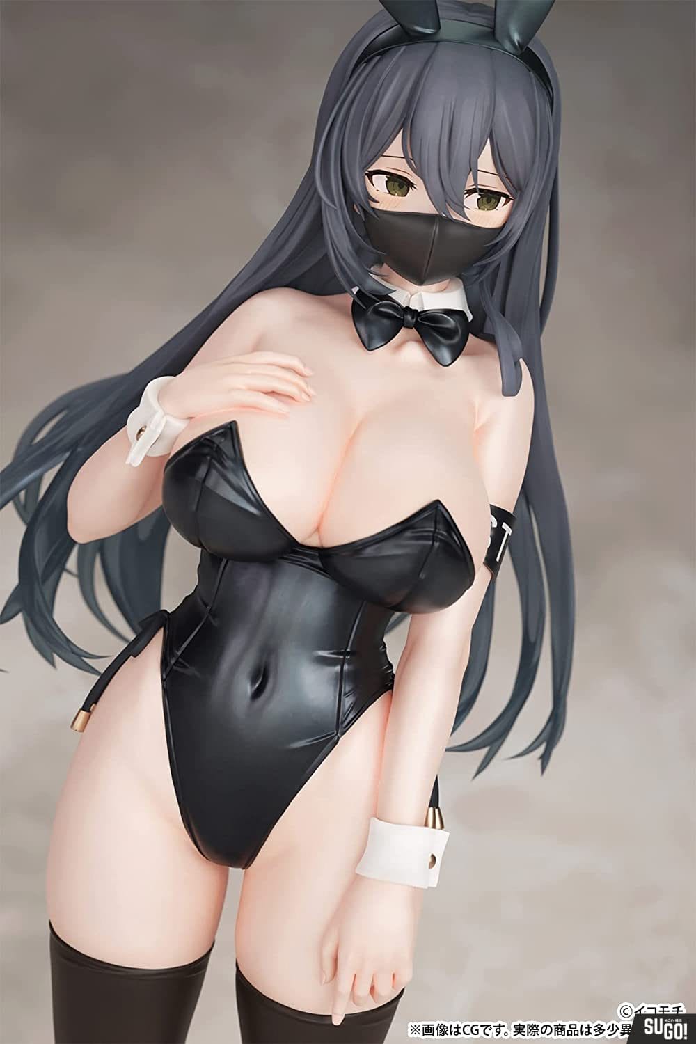 Black Bunny Koko-chan Plain Face 1/7 Figure PMMA by Ikomachi RARE top