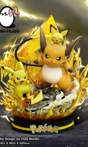 EGG Studio Pokemon Pichu Pikachu Raichu 27cm GK Statue - Sugo Toys
