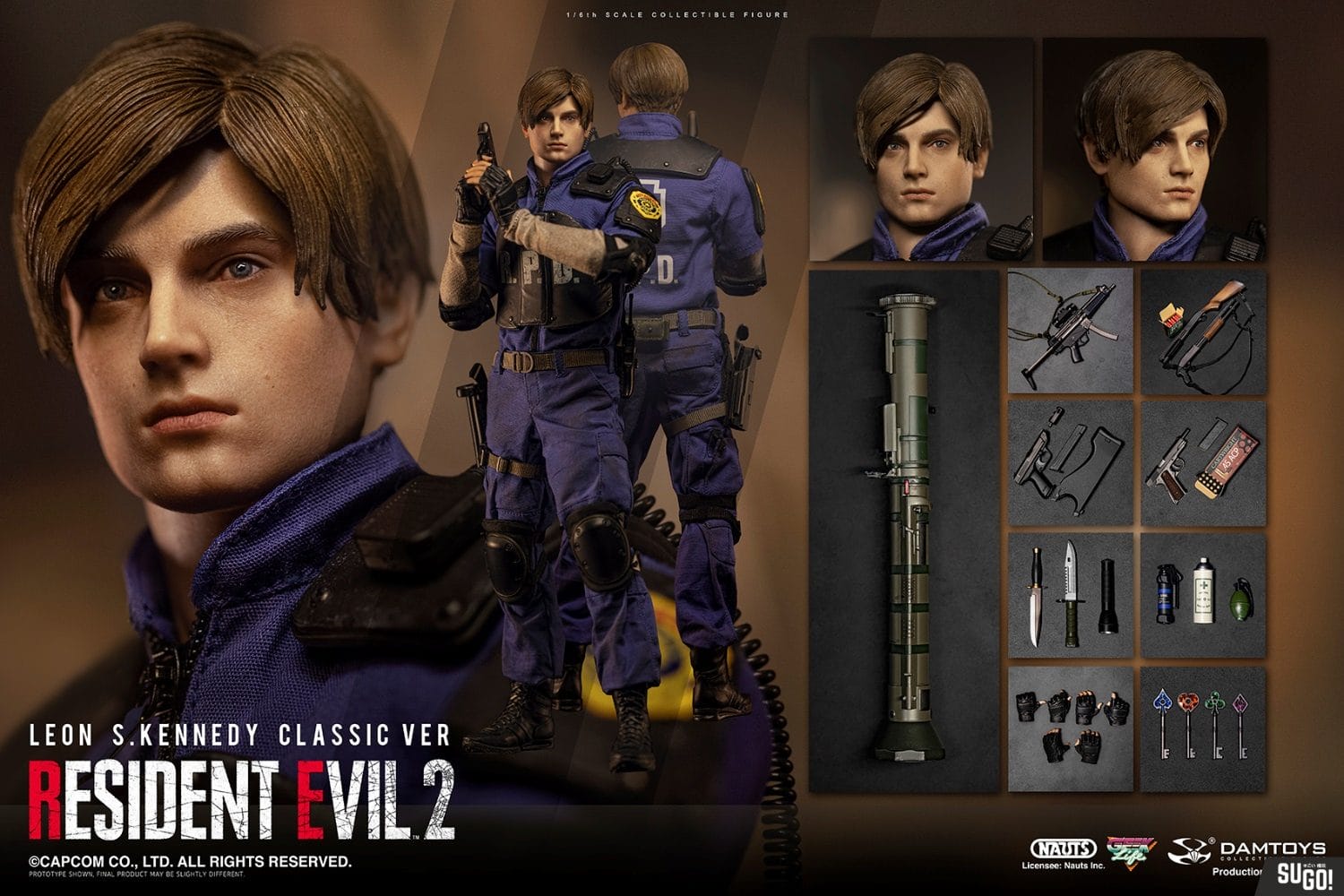 Damtoys Resident Evil 2 Leon S.kennedy Classic Edition 1/6 Scale Action  Figure DMS037 - Sugo Toys | Australian Premium Collectable Store