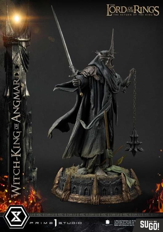 portrait of the witch king of angmar in brass armor