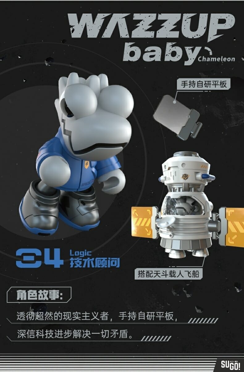Lam Toys WAZZUP BABY x CASC SPACE 206 Series Trading Figure: 1Box (6pcs)  PVC Figure
