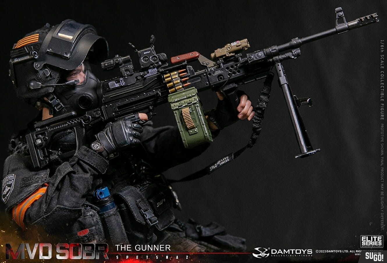 Damtoys Russian Spetsnaz MVD SOBR PKM Gunner 1/6 Scale Action Figure 78095