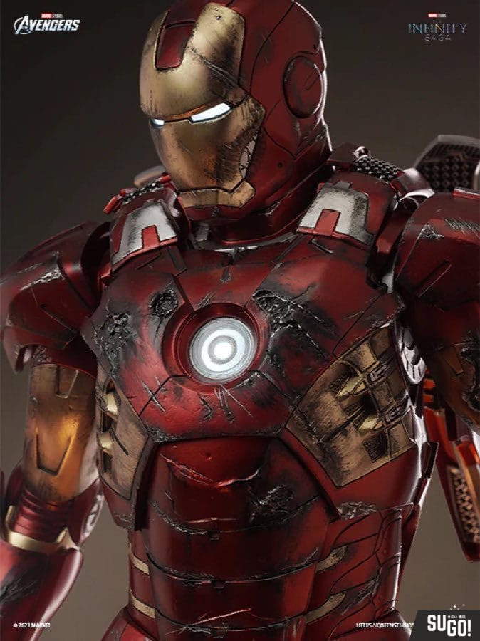 Queen Studios Marvel Iron Man Mark Vii 7 Battle Damaged Ver. 1/3 Scale ...