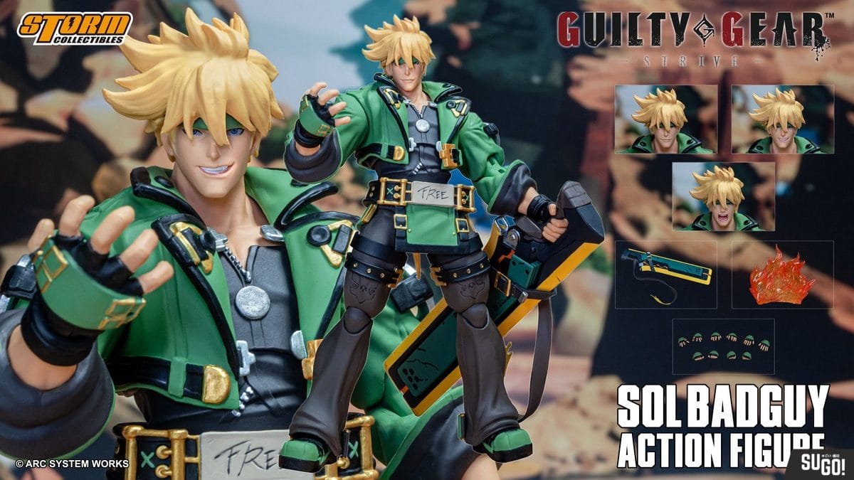 Storm Collectibles Guilty Gear -Strive- Sol Badguy (Green Ver.) ACSB01GN Action 1/12 Scale Action Figure