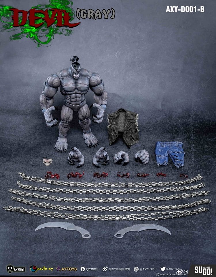 Axytoys AXY-D001-B Devil Gray Deluxe Version Action Action Figure ...