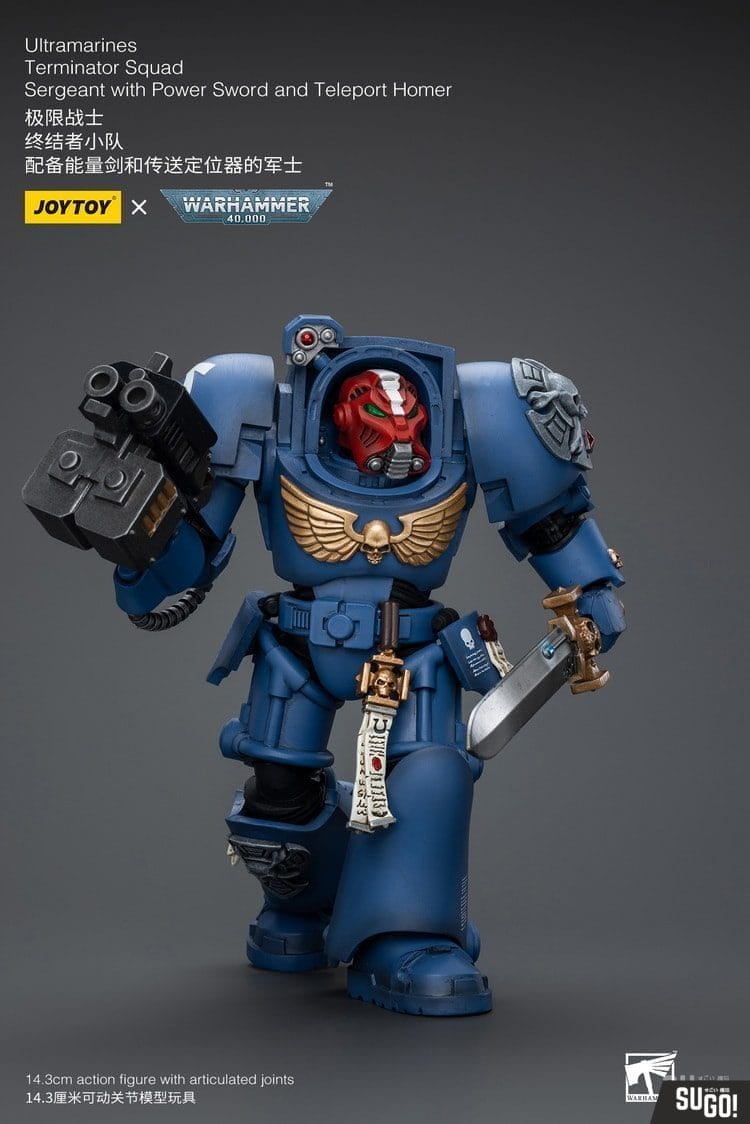 Joy Toy JT9923 Warhammer 40000 Ultramarines Terminator Squad Sergeant With Power Sword And Teleport Homer Action 1/18 Action Figure