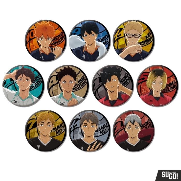 Ensky Haikyu!! Sparkling Glitter Pin Badge Collection 10 Styles (1 Random Pack)