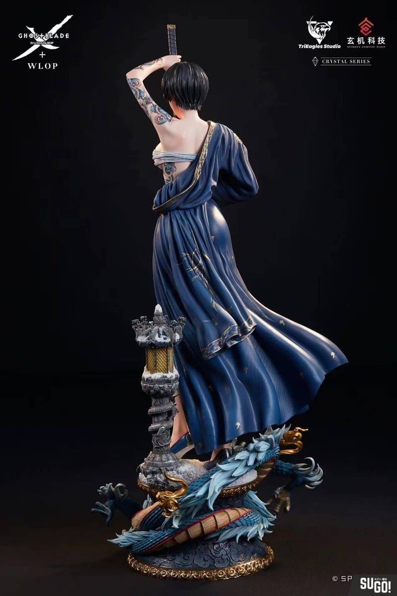 TriEagles Studio Wlop Ghost Blade Jade Jing Hong (Indigo Blue Ver.) 1/4  Licensed Statue - Sugo Toys | Australian Premium Collectable Store