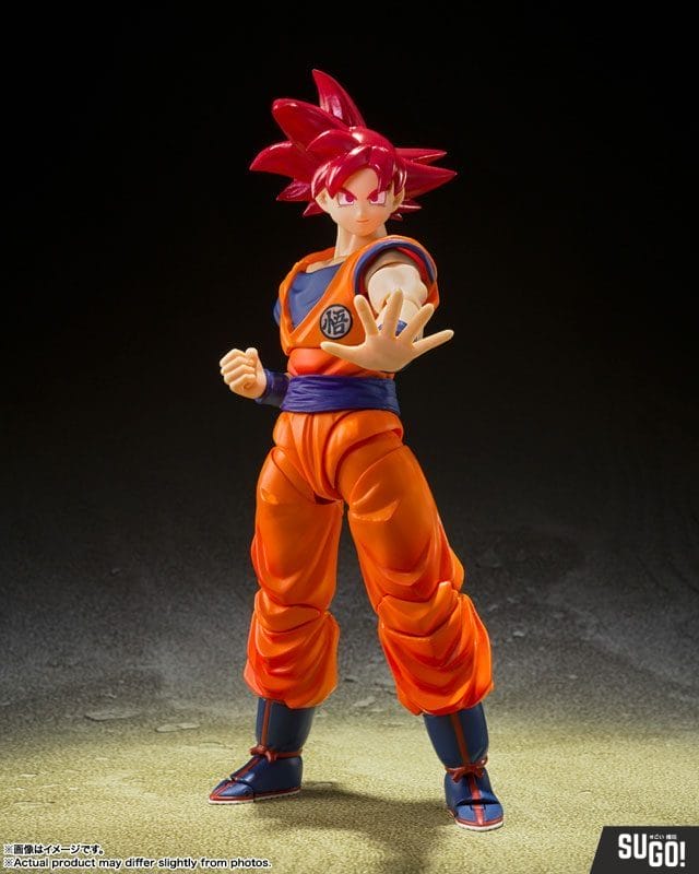 BANDAI Spirits S.H.Figuarts Dragon Ball Super Saiyan God Son Goku The Saiyan God of Righteousness 'Dragon Ball Super' Action Figure