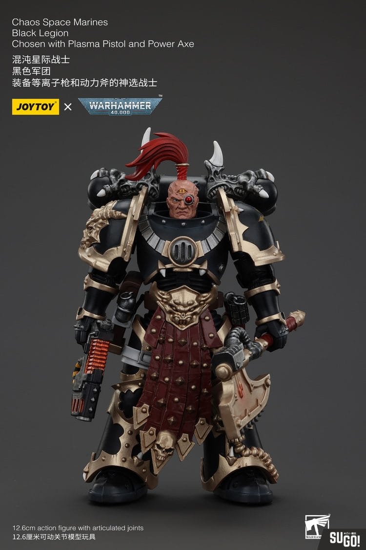 Joy Toy JT00959 Warhammer40k Chaos Space Marines Black Legion Chosen With Plasma Pistol And Power Axe 1/18 Action Figure