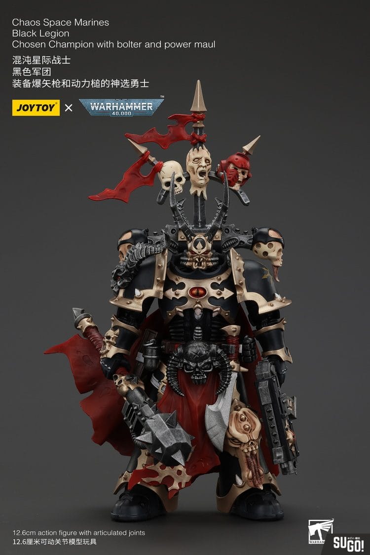 Joy Toy JT00997 Chaos Space Marines Black Legion Chosen Champion With Bolter And Power Maul 1/18 Action Figure