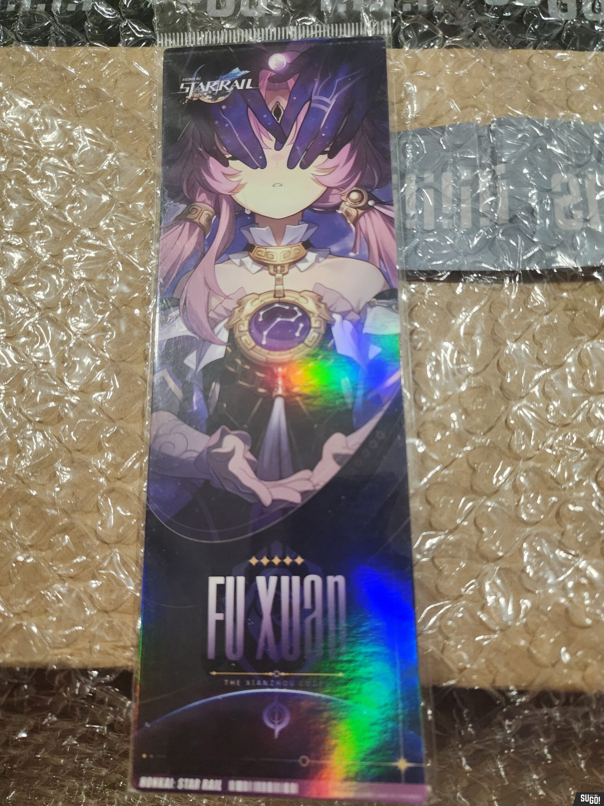 ManMeng Anime Honkai:Star Rail Character Formal Dress Illustration Double-sided Gold Foil Laser Bookmark - Fu Xuan photo review