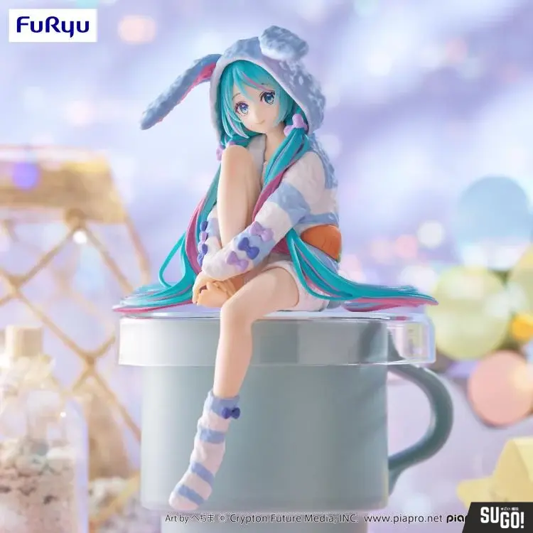 FuRyu Vocaloid Hatsune Miku (Rabbit Ear Hood Pajama Blue Color Ver.) Noodle Stopper PVC Figure