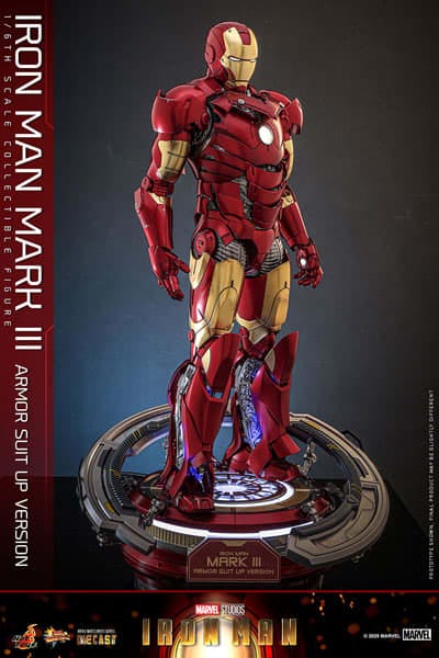 Hot Toys Marvel Iron Man Mark Iii Movie Masterpiece Diecast Armor Suit-Up Ver. MMS825D72 1/6 Action Figure